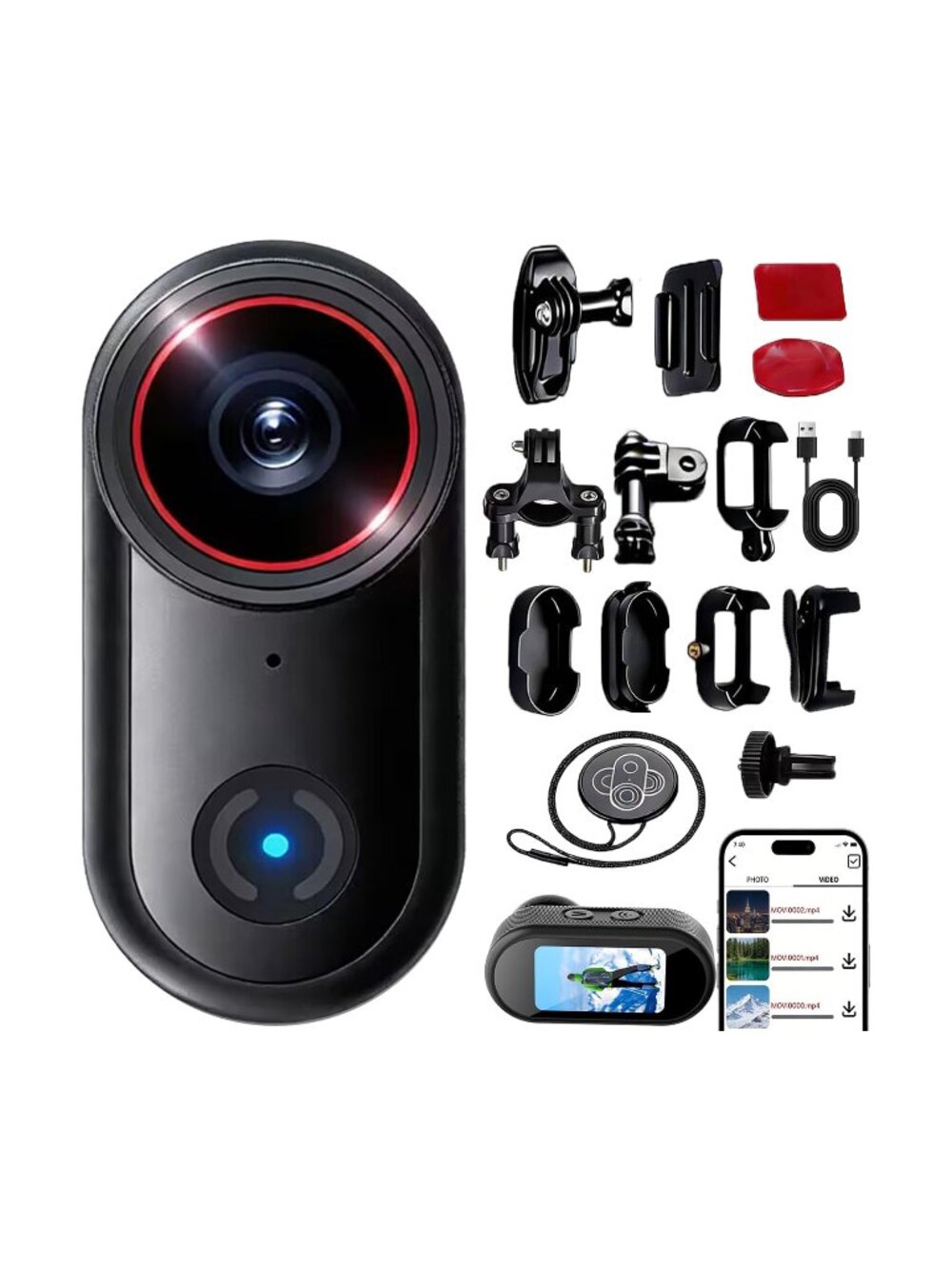 Mini Thumb 4k Sports Body Camera Body with Audio and Video Recording